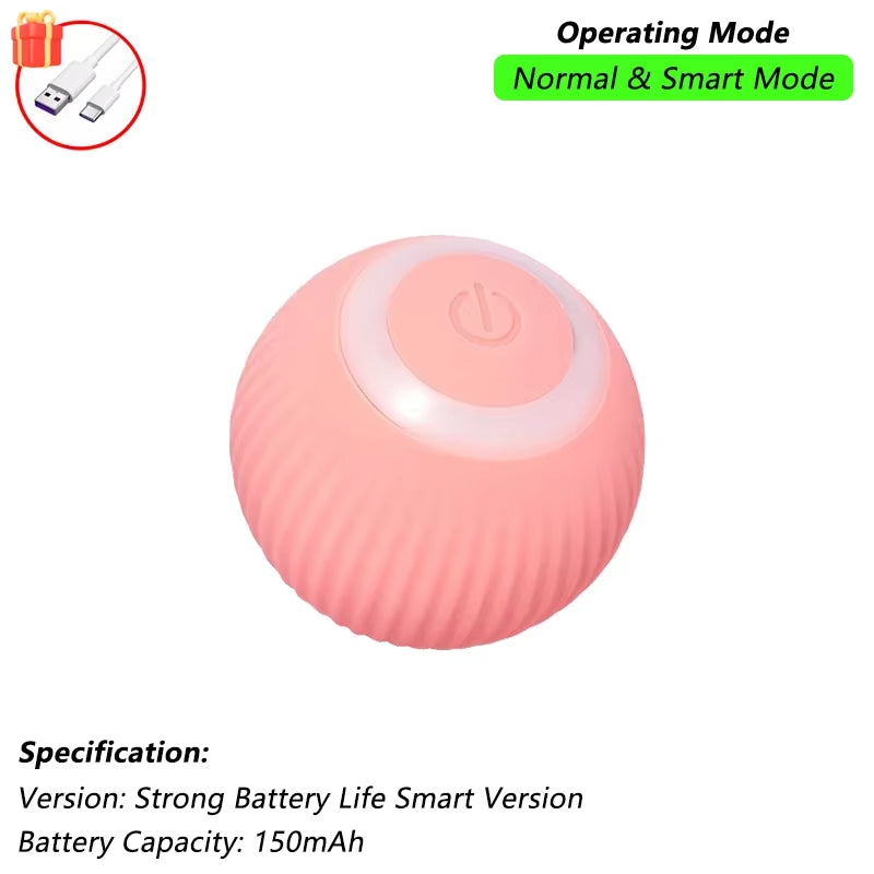 Automatic Interactive Cat Toy Ball with Tail - Rechargeable Smart Pet Plaything