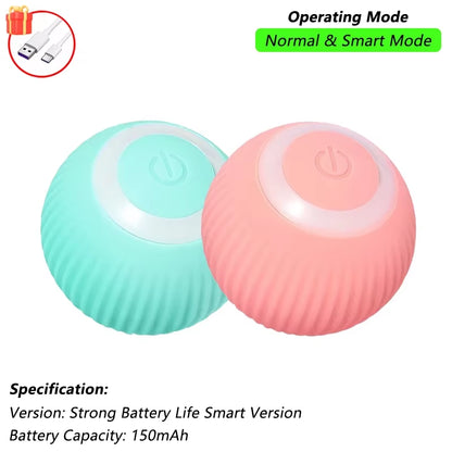 Automatic Interactive Cat Toy Ball with Tail - Rechargeable Smart Pet Plaything